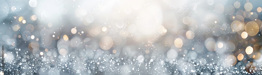 Abstract background with sparkling bokeh lights in silver and gold hues, perfect for festive and celebratory themes. Abstract background with sparkling bokeh lights in silver and gold hues, perfect for festive and celebratory themes.
