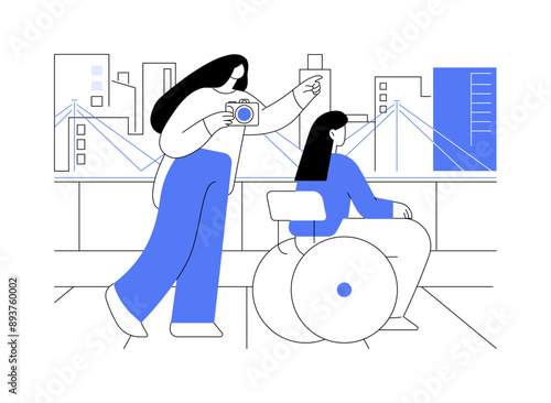 Barrier-free tourism isolated cartoon vector illustrations.