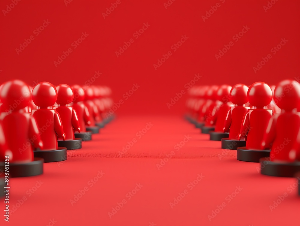 Fototapeta premium Animated sequence of a starstudded red carpet arrival, with fans cheering and photographers flashing