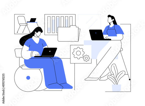 Barrier-free office isolated cartoon vector illustrations.