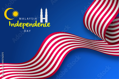 malaysia independence day horizontal banner illustration