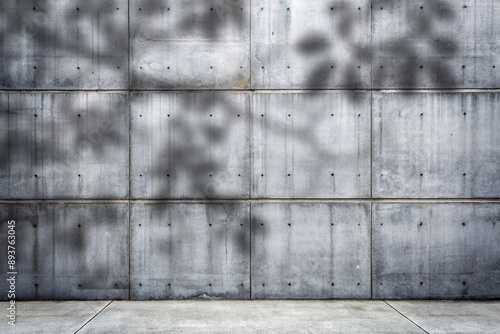 Empty cement wall with shadow and rays of light, street black and white background for product presentation. copy space