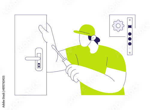 Locksmithing abstract concept vector illustration.