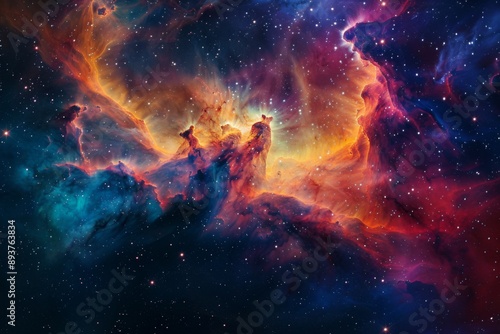 Cosmic Nebula: A Symphony of Color and Light