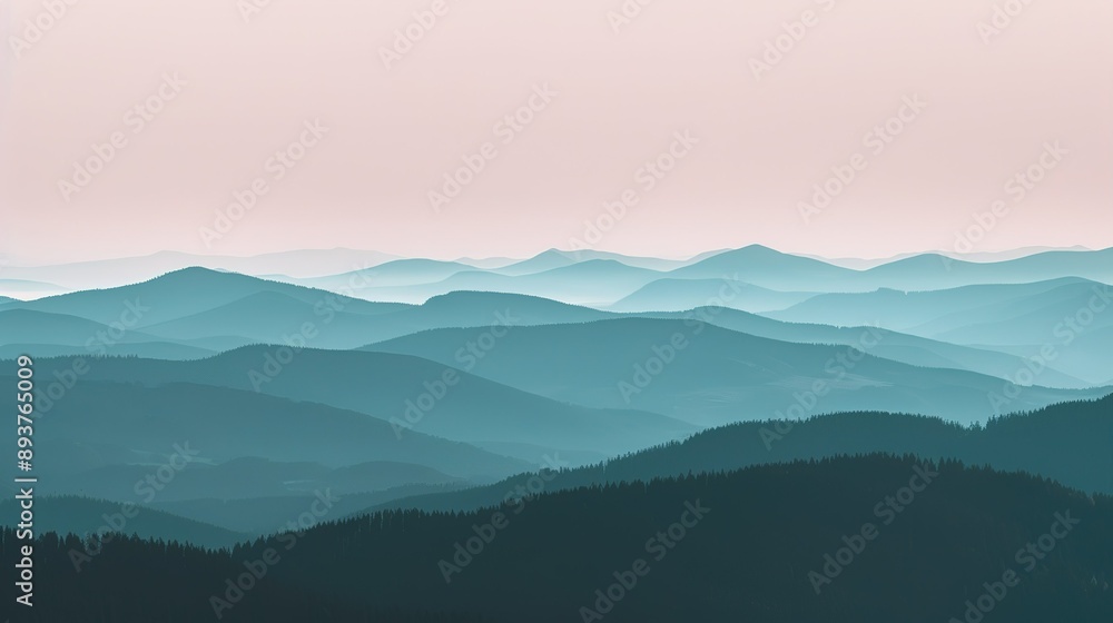 Distant Blue Mountains at Dawn Distant Blue Mountains at Dawn