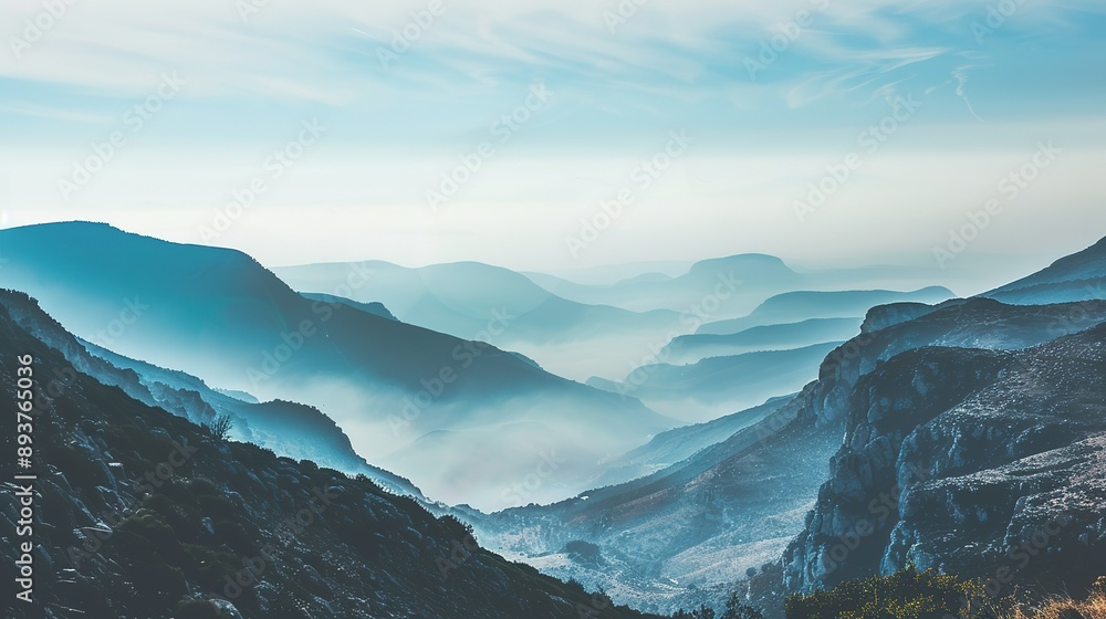 Misty Mountain Landscape in the Early Morning Misty Mountain Landscape in the Early Morning