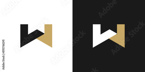W letter icon logo vector monogram clean luxury for brand business