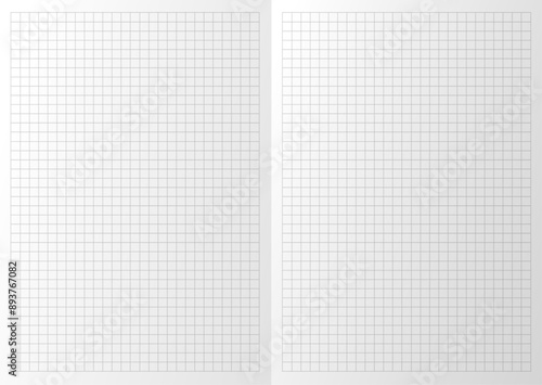 gridded paper on a page spread white realistic