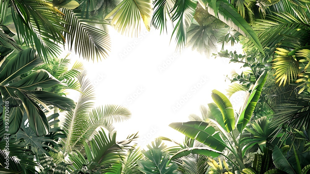 Lush Green Tropical Leaves Background Lush Green Tropical Leaves Background