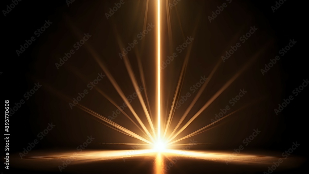 Obraz premium A bright light shines down from the sky, illuminating the ground below.