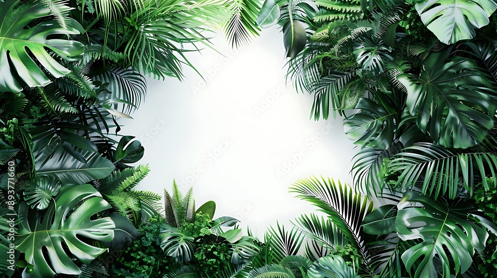 Lush Green Tropical Leaves Background Lush Green Tropical Leaves Background
