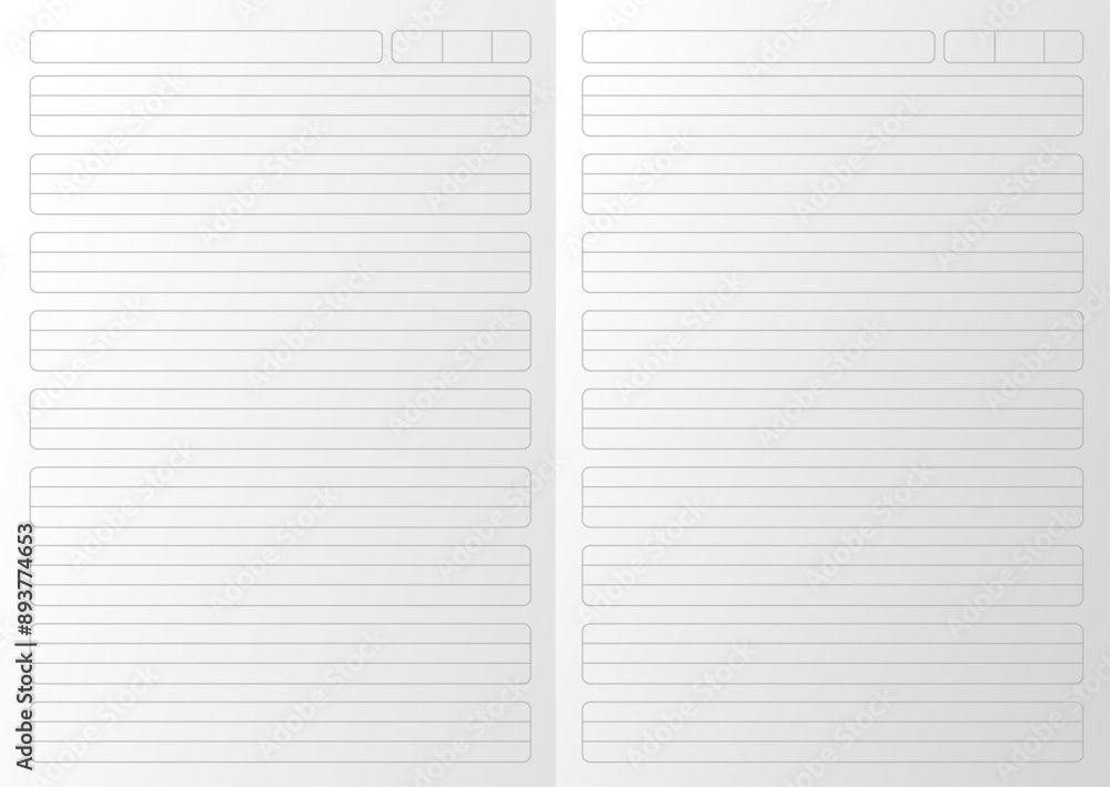 3 lines notebook children lined with margin paper on a page spread white realistic 3 lines notebook children lined with margin paper on a page spread white realistic