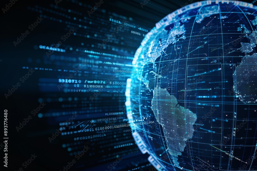 A digital representation of the Earth with glowing lines and data streams, symbolizing the interconnectedness of the global network. A digital representation of the Earth with glowing lines and data streams, symbolizing the interconnectedness of the global network.