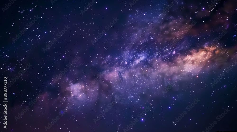 A clear night sky sparkles with stars, while the Milky Way stretches like a luminous river. A clear night sky sparkles with stars, while the Milky Way stretches like a luminous river.