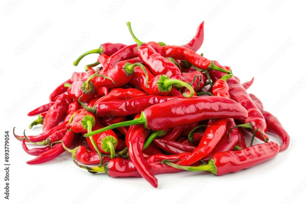 red chili peppers isolated on white