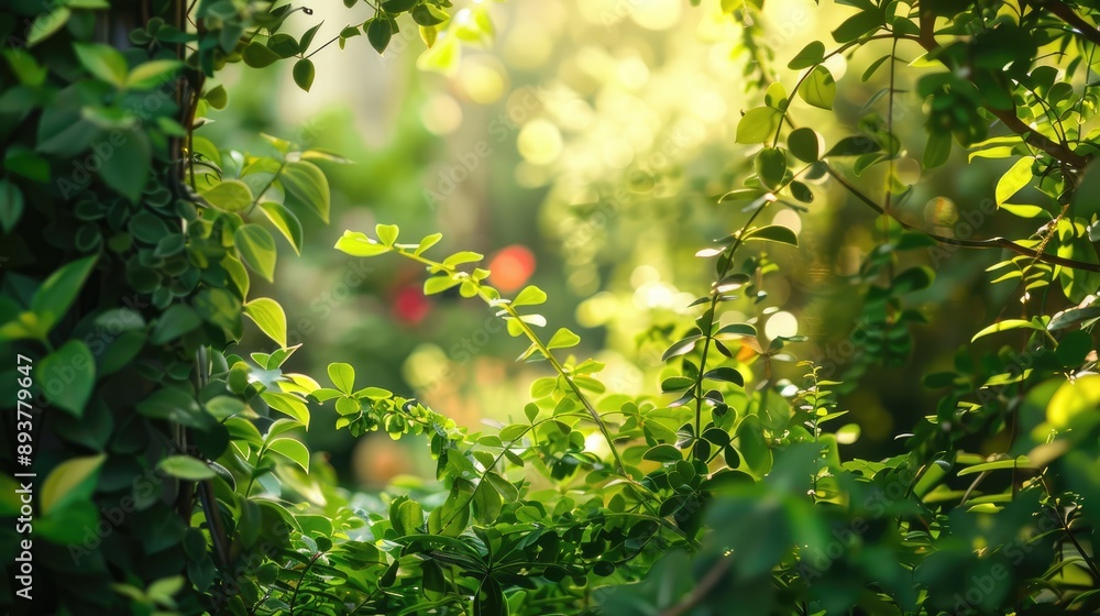 Fototapeta premium Nature's invitation. Flourishing greenery. Home garden.