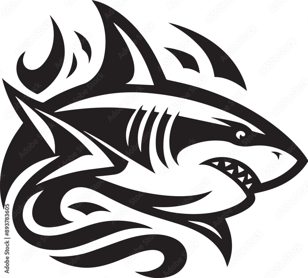 Bull shark icon isolated on a white background. Bull shark logo illustration. Bull shark icon isolated on a white background. Bull shark logo illustration.