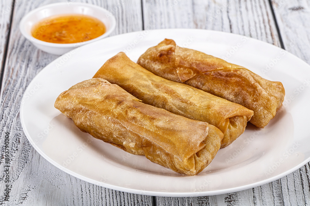 Traditional crispy fried stuffed springroll Traditional crispy fried stuffed springroll