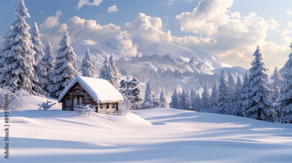 Frosty Retreat Cozy Cabin in a Snowy Forest Frosty Retreat Cozy Cabin in a Snowy Forest