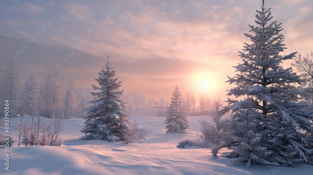 Frosty Forest Fantasy Enchanting Snowscape with Majestic Pines Frosty Forest Fantasy Enchanting Snowscape with Majestic Pines
