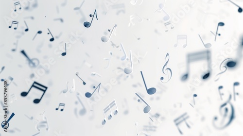 A minimalist background with various musical symbols