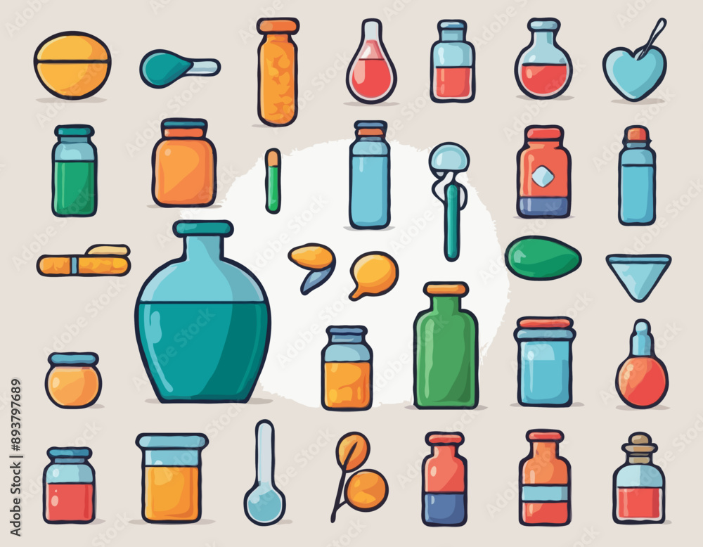 Medicaments icon set
Medicaments icon set