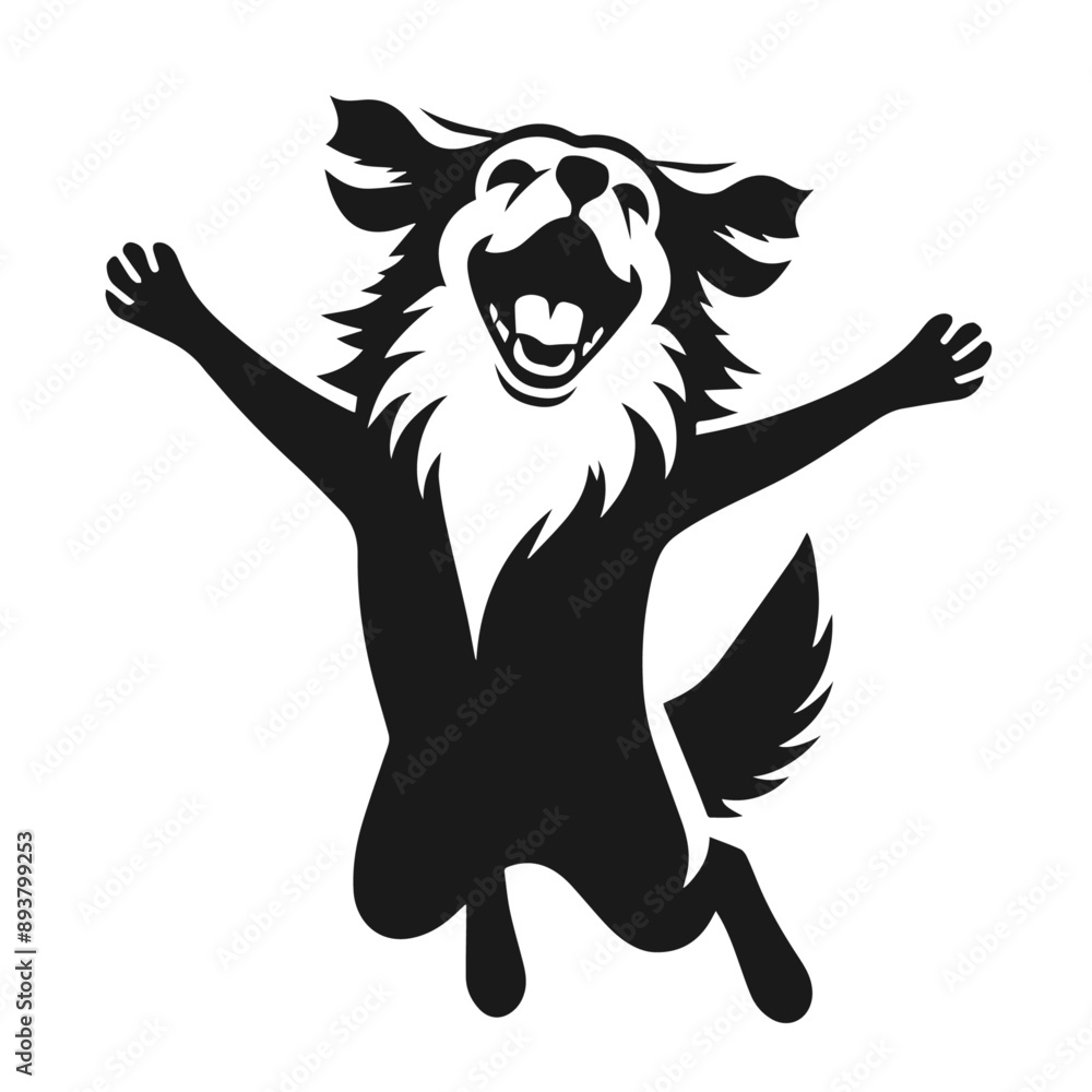 Clean black and white Vector Silhouett of a Dog on white background Clean black and white Vector Silhouett of a Dog on white background