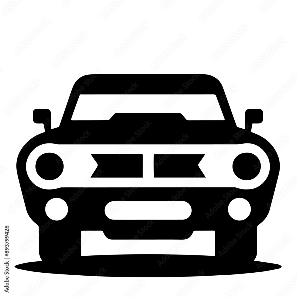 Obraz premium Clean black and white Vector Silhouett of a Car on white background
