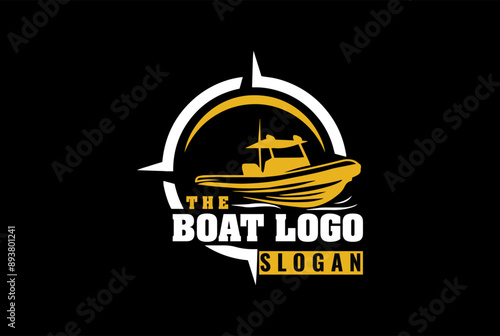 Creative ocean Cruise ship icon logo design vector illustration - pirate of caribbean logo