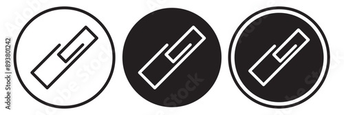 Paper clip icons set. Office Paper Clip sign. Attach file or document paper clip vector symbol. 