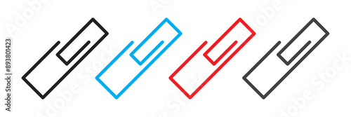 Colored paper clip isolated vector. Iink icon, paperclip icon. attached link file icon, internet web page URL icon, attachment , document, office paper clip icon symbol.
