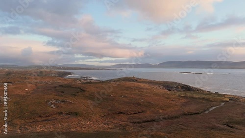 Aerial view of the coastline at Dawros in County Donegal - Ireland photo