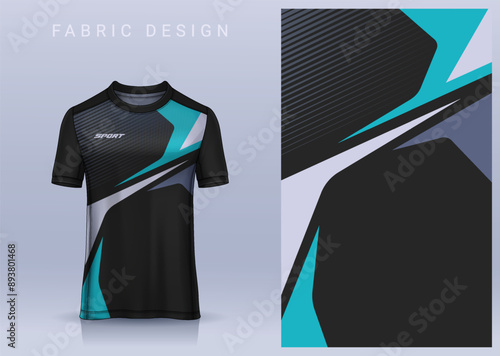 Fabric textile design for Sport t-shirt, Soccer jersey mockup for football club. uniform front view.	