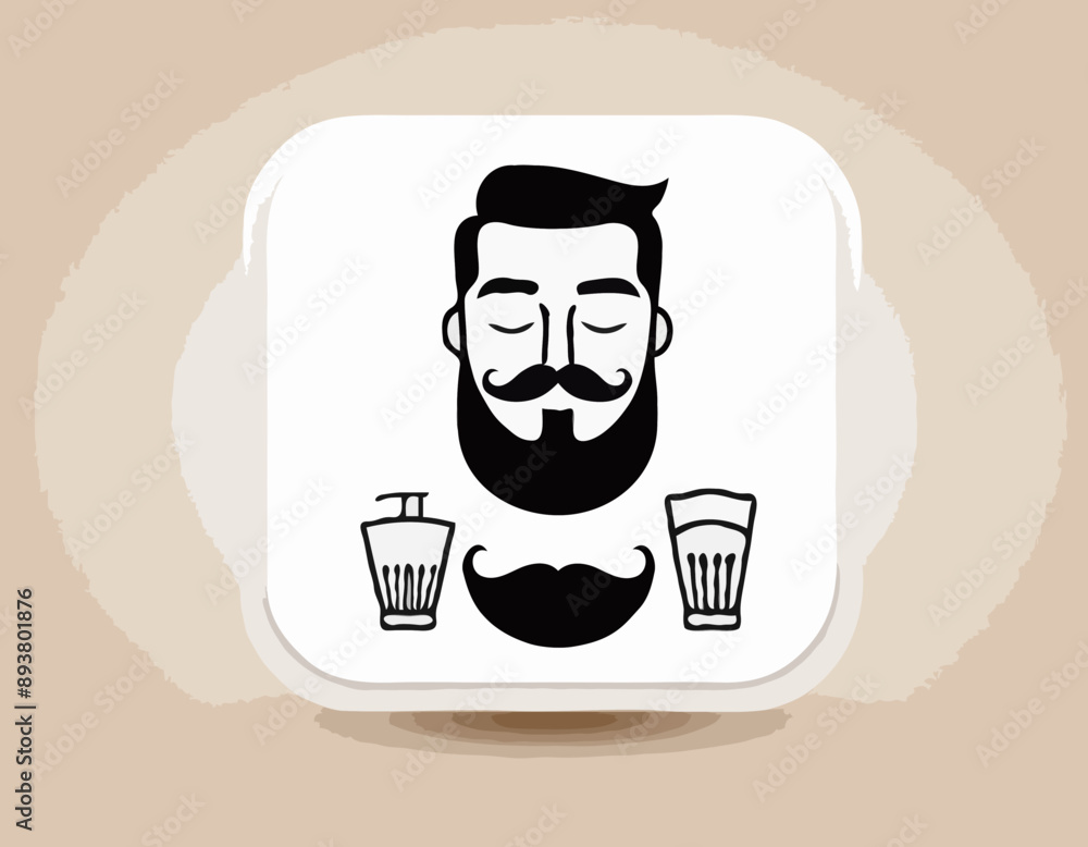 Set Cream or lotion cosmetic tube, Mustache and beard and Barbershop. White square button. Vector
Set Cream or lotion cosmetic tube, Mustache and beard and Barbershop. White square button. Vector