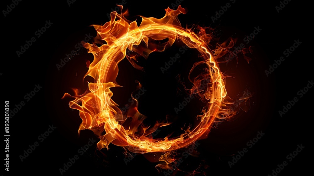 Fototapeta premium Fiery Circle of Flame