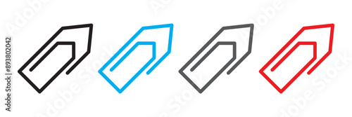 Colored paper clip isolated vector. Iink icon, paperclip icon. attached link file icon, internet web page URL icon, attachment , document, office paper clip icon symbol.