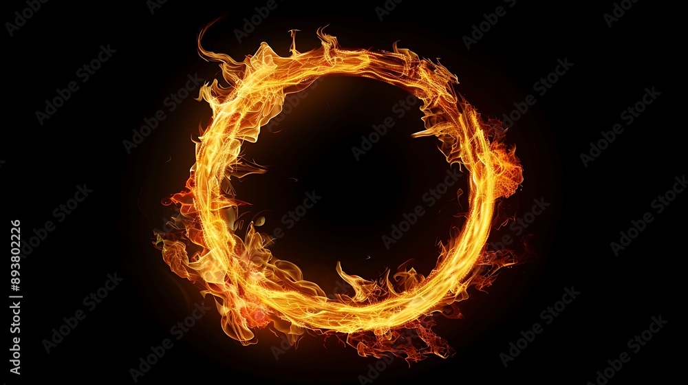 Fototapeta premium Fiery Circle of Flame