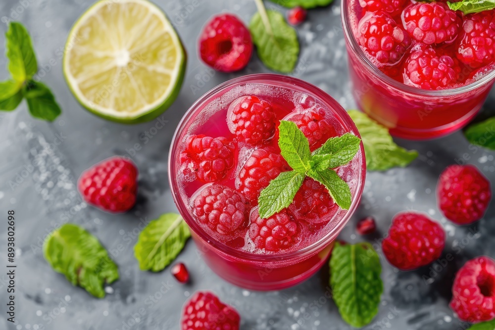 Refreshing Raspberry and Mint Cocktail Refreshing Raspberry and Mint Cocktail