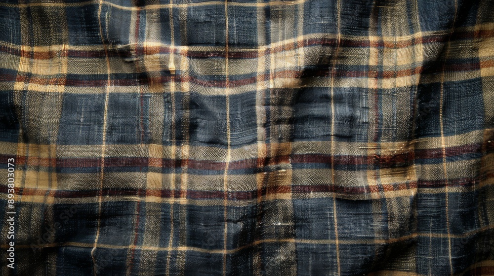 Blue and Beige Plaid Fabric Texture. Blue and Beige Plaid Fabric Texture.