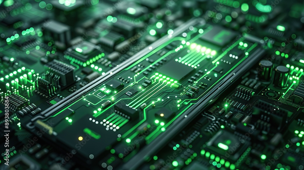 Processor with Neon green Glow Processor with Neon green Glow