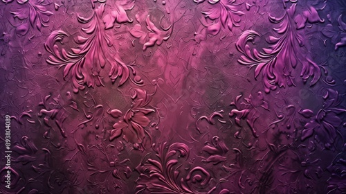 Purple Embossed Floral Pattern photo