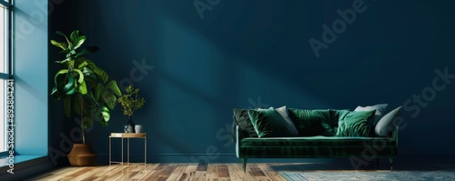 Minimalist Green Living Roo...