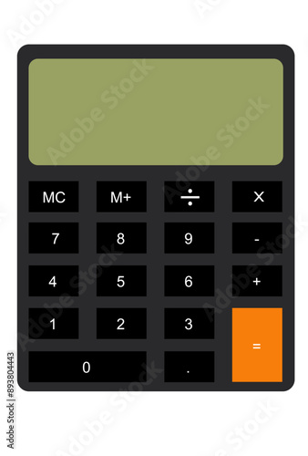 Wide screen calculator vector image, calculator png image