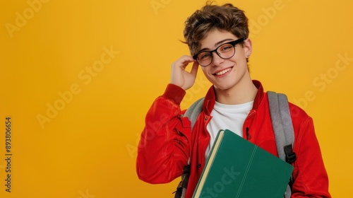 The student in red jacket