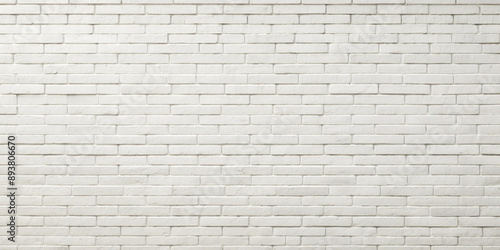 Wide White Brick Wall Texture Panoramic Background - Home or Office Design Backdrop