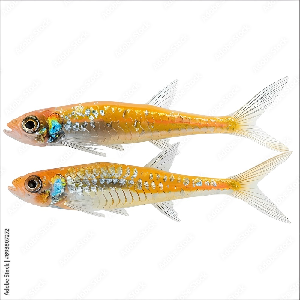 realistic illustration of two orange fish realistic illustration of two orange fish
