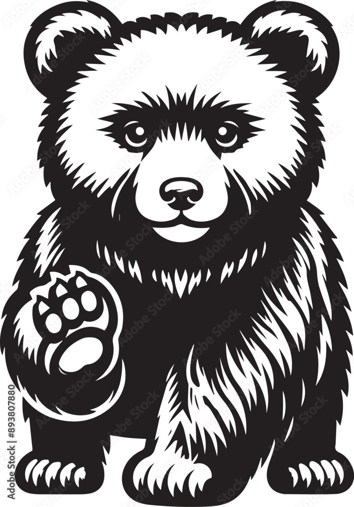 Brown bear icon isolated on a white background. Brown bear logo illustration.