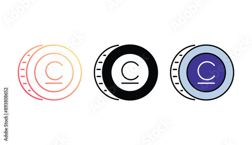 Som icon design with white background stock illustration
