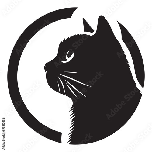 Elegant Cat Silhouette Vector Image - High-Quality Vector Art