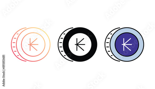 Kip icon design with white background stock illustration